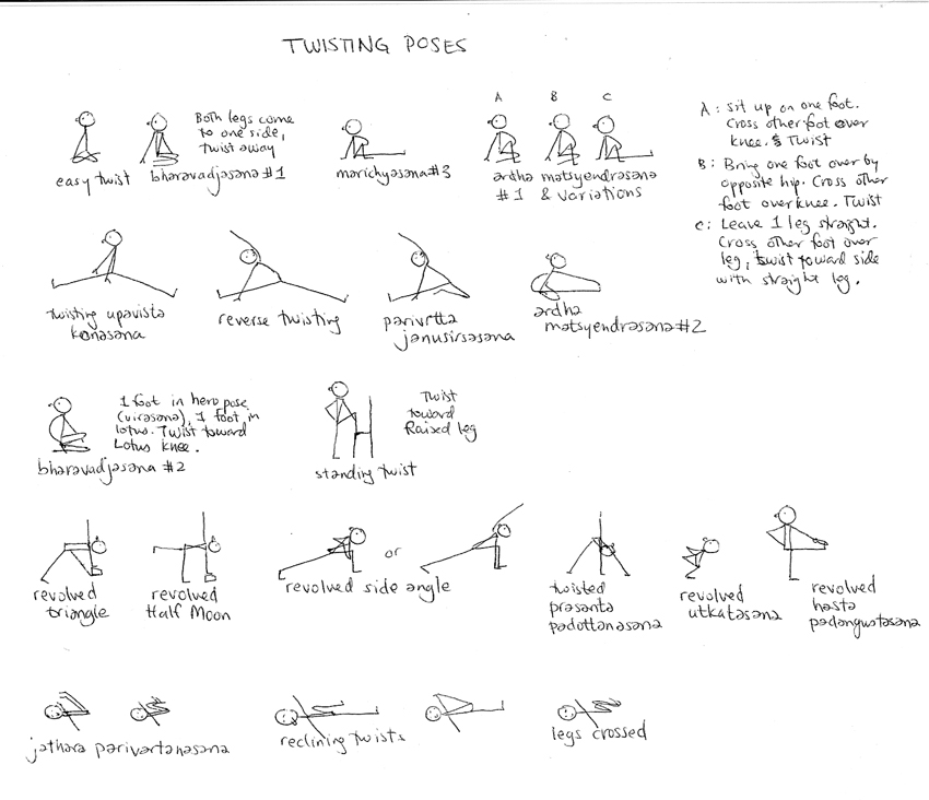 poses,  for Twisting yoga posture postures, Twisting twists Twists, poses Spinal